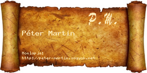 Péter Martin névjegykártya