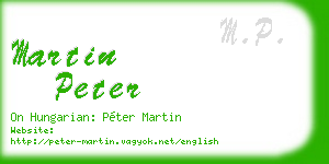 martin peter business card