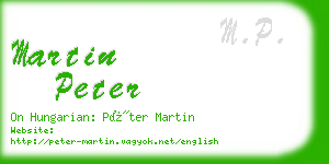 martin peter business card